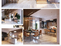 Model 3DMax nội thất căn hộ Khách + Bếp Chung Cư